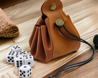 Foldable Dice Tray – Leather Dice Bag Tray, DND Dice Bag, Collapsible Leather Rolling Tray – RPG Accessory for Board Games, Unique Gift Idea