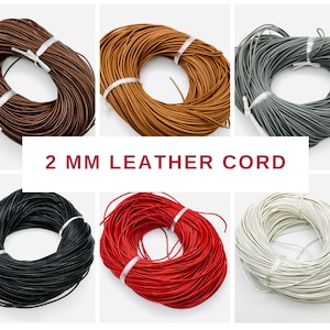 Cordoncino in vera pelle da 2 mm rotondo nero marrone accessori per la creazione di gioielli fornitura artigianale