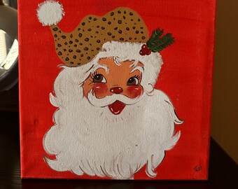 Vintage leopard saints painting