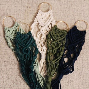 Macrame Small Plant Hanger With Gold Ring | Bohemian Decor | Air plant holder | Small plant holder | Macrame Decor |