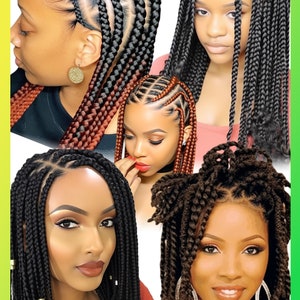 African hair braiding poster micro braids Posters Collection, Large 24 by 36 Prints for Braiding Shops and Hair Salons Poster21