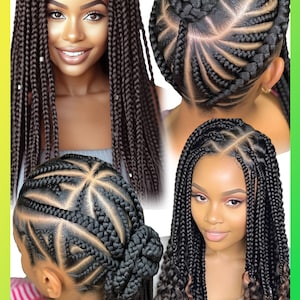 African Hair braiding poster, braids poster, Hair poster, Large 24 by 36 Prints for Braiding Shops and Beauty Salons Poster25
