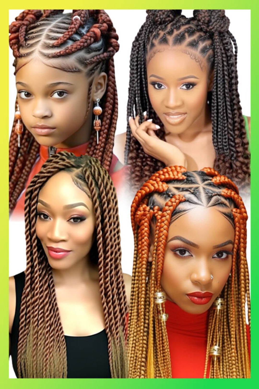 Men Braids Kids Cornrows Locs Posters Collection Large 24 - Etsy