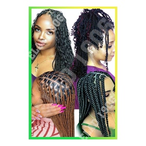 Hair Braiding poster, African Hair Braiding Poster, Poster for African hair braiding shop, Poster for Hair shop Large 24 by 36 Elad-poster14