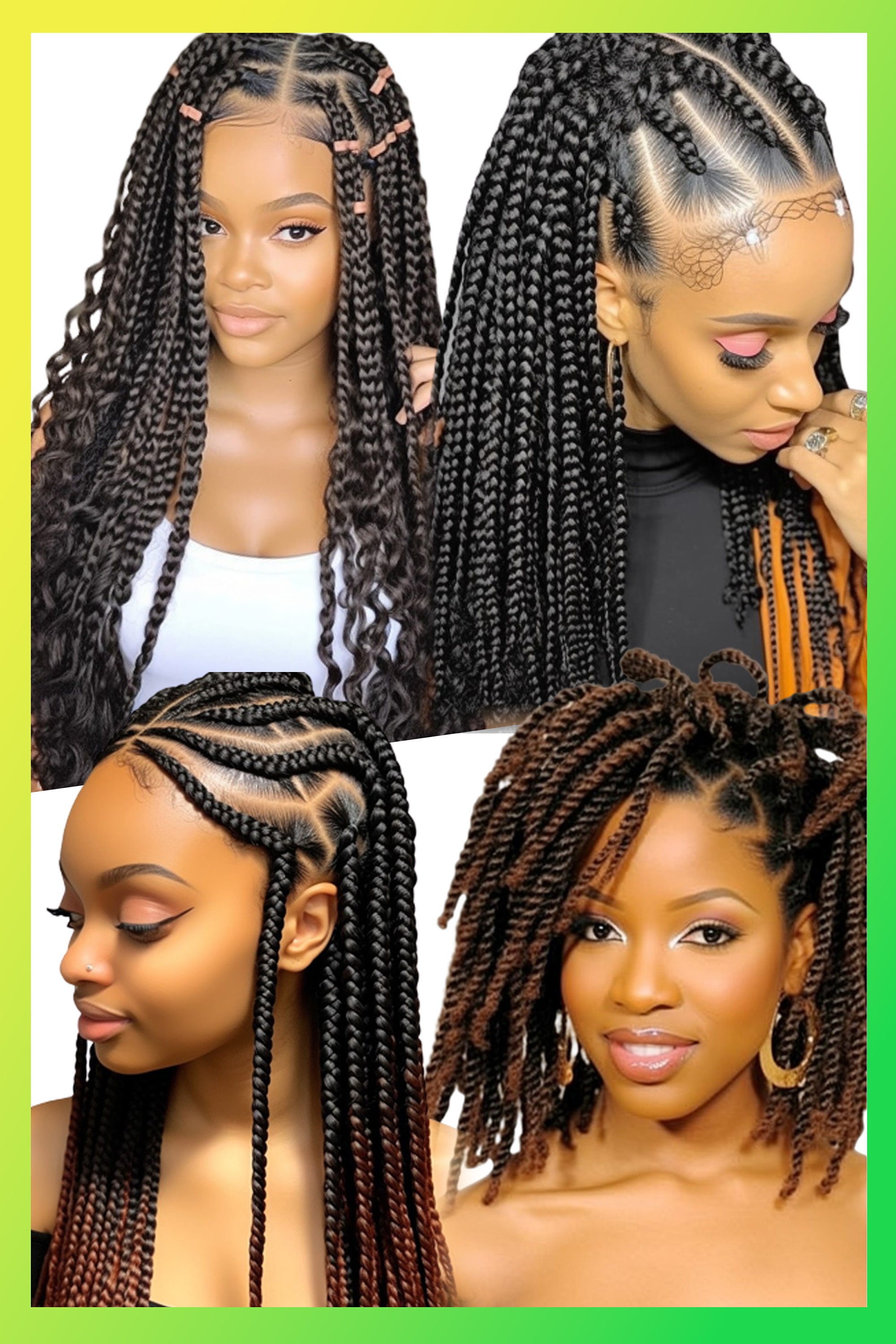 Micro Braids, Senegalese Twists , Ghana Braids Posters Collection