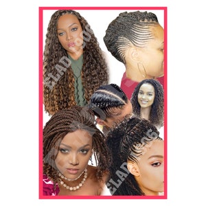 Hair Braiding poster, African Hair Braiding Poster, Poster for African hair braiding shop, Poster for Hair shop Large 24 by 36 Elad-poster16