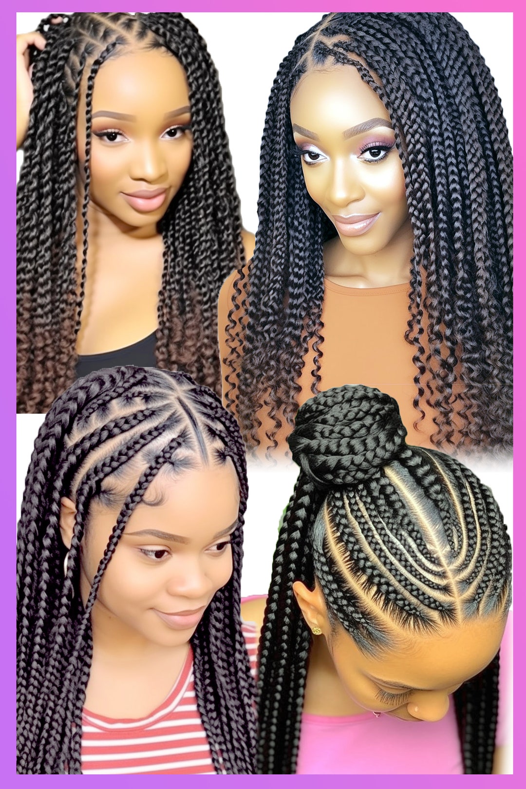 Ponytail Braids, Microbraids, Cornrows, Posters Collection, Large 24 by ...