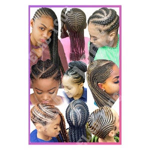 Hair Braiding poster, African Hair Braiding Poster, Poster for African hair braiding shop, Poster for Hair shop Large 24 by 36 Elad-poster11