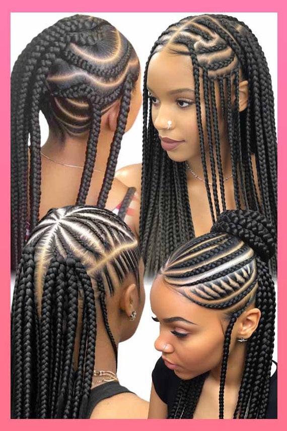 Micro Braids, Senegalese Twists , Ghana Braids Posters Collection, Large 24  by 36 Prints for Braiding Shops and Beauty Salons Poster34 