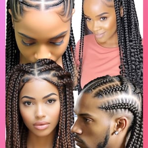 African braids poster, hair braiding Posters Collection, Large 24 by 36 Prints for Braiding Shops and Beauty Salons Poster8