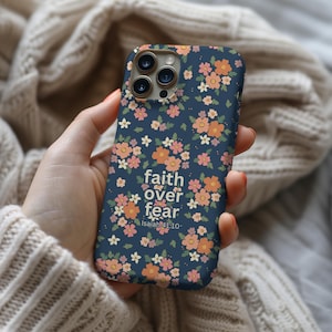 Christian Phone Case, Bible Verse Phone Case, Christian Modern, Jesus God Christian Gift, Cute Faith Bible Phone Case, Wildflower Christian