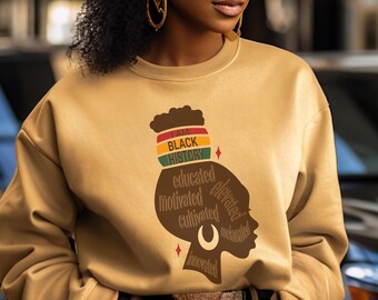 Camiseta "Soy historia negra", sudadera de tiendas propiedad de negros, camiseta de historia negra, excelencia negra, arte de mujer negra, regalo mágico de chica negra
