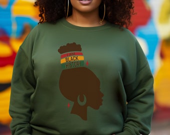 Camiseta "Soy historia negra", sudadera de tiendas propiedad de negros, camiseta de historia negra, excelencia negra, arte de mujer negra, regalo mágico de chica negra