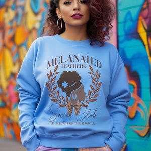 Chemise noire de professeur, sweat-shirt noir appartenant à des boutiques, chemise Black History mélanine, excellence noire, art femme noire, cadeau magique fille noire
