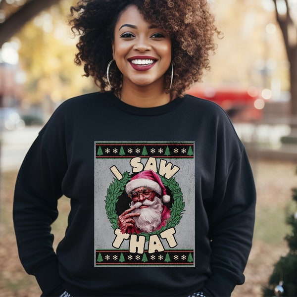 Black Retro Santa Sweatshirt, Black Santa, Vintage Style Black Santa Sweatshirt, Melanin Shirt, Black Owned Business, Equality Shirt,Sweater