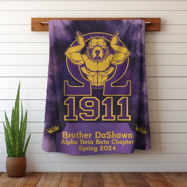 Custom Fraternity Blanket, Omega Psi Phi, Black Excellence, Founders Day Gift, Initiation Gift, Personalized blanket, Initiation crossing