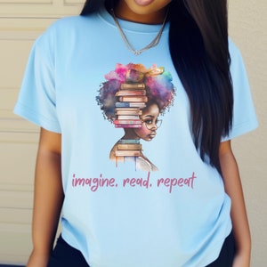 Book Lover Comfort Colors Shirt, Bookworm T-Shirt, Brown Girl Reads, Melanin Woman, Cute Teacher Tee, Teacher Reading Shirt, Teacher Group