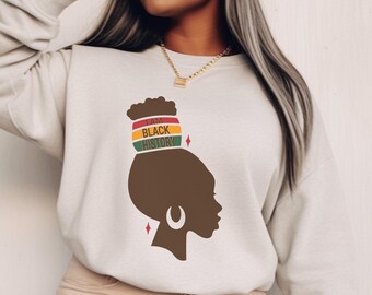 Camiseta "Soy historia negra", sudadera de tiendas propiedad de negros, camiseta de historia negra, excelencia negra, arte de mujer negra, regalo mágico de chica negra
