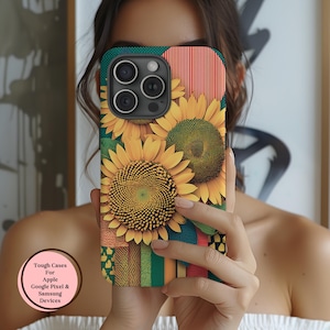 Sunflower Yellow Floral Phone Case Aesthetic Trendy Flowery Cottage Core Wildflower Cover for iPhone 16 15 14 Galaxy S 24 23 22 Pixel 8 7 6