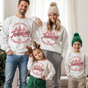 Custom Family Christmas Sweatshirt, Matching Xmas Crewneck, Personalized Name Shirt, Holiday Trip