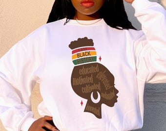 Camiseta "Soy historia negra", sudadera de tiendas propiedad de negros, camiseta de historia negra, excelencia negra, arte de mujer negra, regalo mágico de chica negra