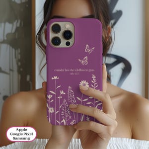 Christian Phone Case, Bible Verse Phone Case for iPhone 16 15 14 13 12 11 X XR Plus Pro Max, Samsung, Pixel Religious Christian Gift for her