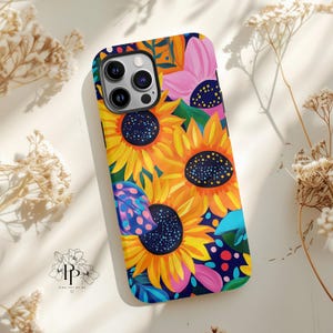 Sunflower Yellow Floral Phone Case Aesthetic Trendy Flowery Cottage Core Wildflower Cover for iPhone 16 15 14 Galaxy S 24 23 22 Pixel 8 7 6