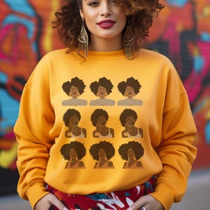 Pure Brown Sugar Black Girl Magic Melanin Sweatshirt, Black Owned Shops, Black Queen Woman Sweater, Black Girl Crewneck Gift, Black History