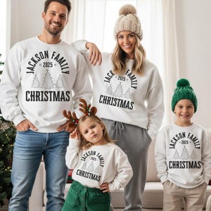 Custom Family Christmas Sweatshirt, Matching Xmas Crewneck, Personalized Name Shirt, Holiday Trip