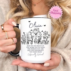 Retirement Mug, Personalized Happy Retirement Cup, Custom Retired Leaving Gifts for Women Coworker Boss Woman Teacher, Retiring Coffee Mug