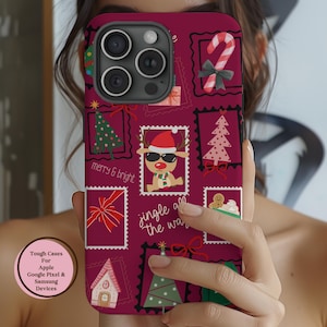 Coquette Christmas Collage Aesthetic Phone Cover, Winter Phone Case, iPhone 16 15 14 13 12 11 Pro Max 8 Plus X, Samsung Galaxy, Pixel Gift