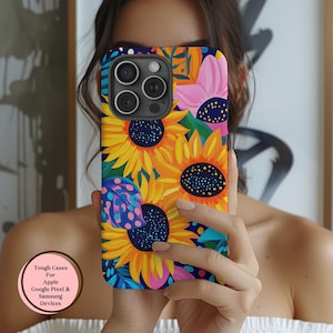 Sunflower Yellow Floral Phone Case Aesthetic Trendy Flowery Cottage Core Wildflower Cover for iPhone 16 15 14 Galaxy S 24 23 22 Pixel 8 7 6