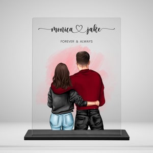 Custom Couples Gift Acrylic plaque, Valentines Day print gift for Girlfriend, Couple Gift Anniversary Gift for couple gift for him