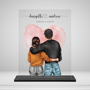 Custom Couples Gift Acrylic plaque, Valentines Day print gift for Girlfriend, Couple Gift Anniversary Gift for couple gift for him