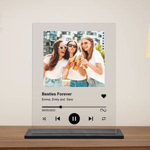 Best Friend Birthday Gifts for him her custom song Plaque personalized Album Cover Plaque gifts for girlfriend bff gifts Friendship Gift