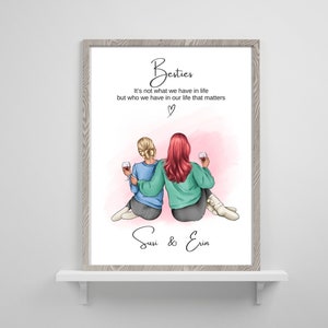 Personalized Best Friend Print Bestie Gift for her Quote Wall Art Custom Best Friend Birthday for Women Gift for BFF Bestie