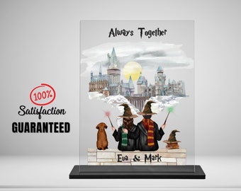 Custom Couples Gift for Her Wizard Print Magic School Portrait Gift For Family Gift For Friends Personalised Couple Print Gift For Women