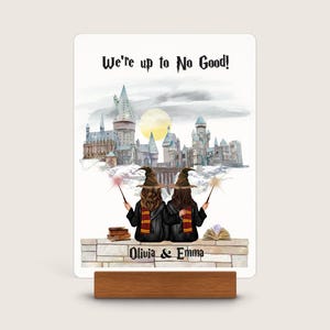 Best Friend Always Personalised Wizard Print Gift wizard Portrait Harry Style Anniversary gifts for couples with pet wizard Acrylic plaque
