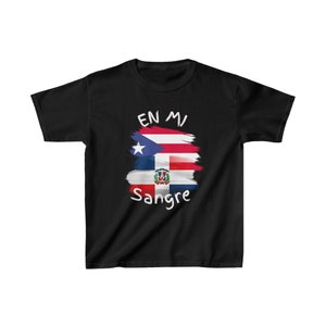Customize Kids Tee En Mi Sangre, Personalized Flag Kids Tee, Multicultural Tee, Camiseta Multicultural personalizada para Niños con bandera