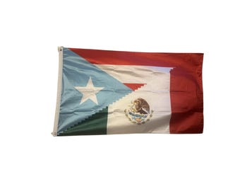 Mexico and light blue Puerto Rico Flag - Bandera de Mexico y azul celeste Puerto Rico