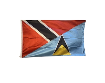 Trinidad and Tobago and St Lucia Flag - Bandera de St Lucia y Trinidad y Tobago