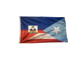 Haiti and light blue Puerto Rico Flag - Bandera de Haiti y azul celeste Puerto Rico