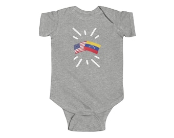 Infant Venezuela and United State Bodysuit I Camiseta de bebé Venezuela y Estados Unidos