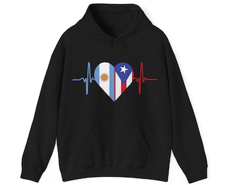 Puerto Rico y Argentina Unisex Hooded Sweatshirt I Sudadera Unisexo Puerto Rico y Argentina