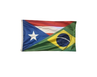Puerto Rico Flag and Brazil Flag - Bandera de Puerto Rico y Brazil