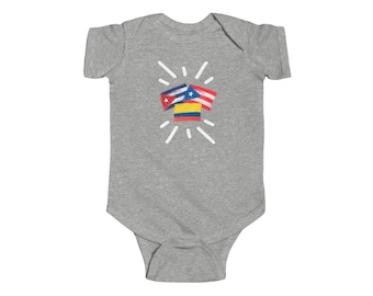 Infant Colombia, Puerto Rico and Cuba Bodysuit I Camiseta de bebé Colombia, Puerto Rico y Cuba