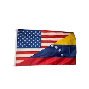Venezuela und die Flagge der Vereinigten Staaten - Bandera de Venezuela y Estados Unidos