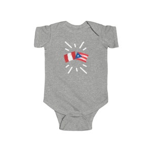 Infant Peru and Puerto Rico Bodysuit I Camiseta de bebé Perú y Puerto Rico  I Cultura Peruana y Puertorriqueña