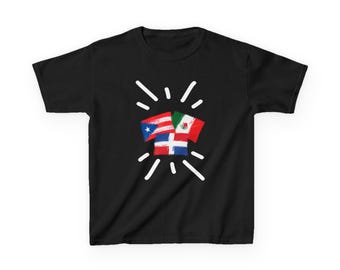 Dominican Republic, Puerto Rico and México Kids Tee I Camiseta para Niños Dominican Republic, Puerto Rico y México