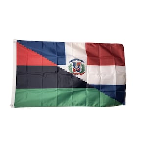 African American & Dominican Republic Flag - Bandera República Dominicana y Afroamericano